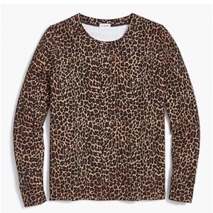 J Crew Leopard Print Cotton Sweatshirt
